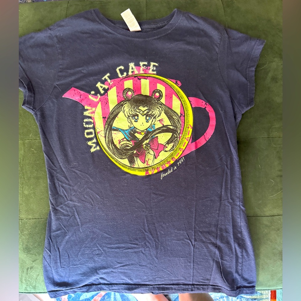 Sailor Moon Cat Café T-Shirt - Navy Blue